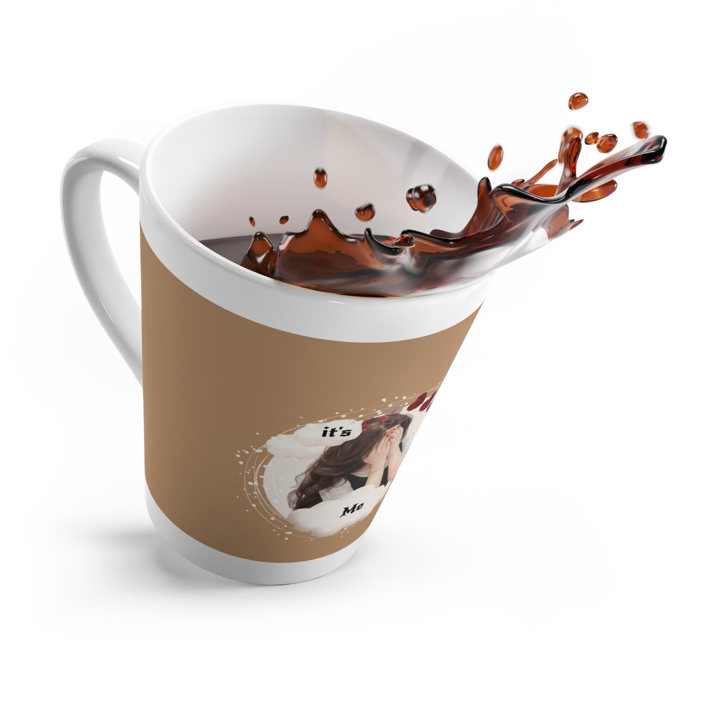 Latte Mug — "It's Me" Cozy Coffee Gift Mug with Heart Photo Design