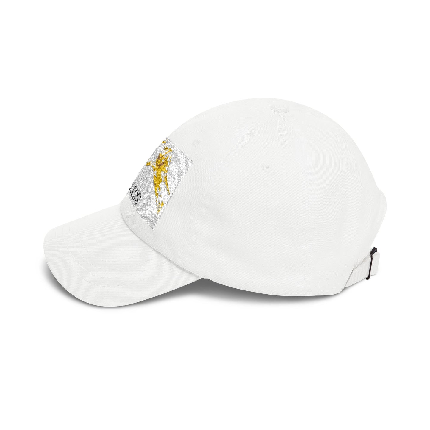 Endless Yellow Wave Dad Cap — Minimal White Baseball Hat