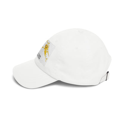 Endless Yellow Wave Dad Cap — Minimal White Baseball Hat