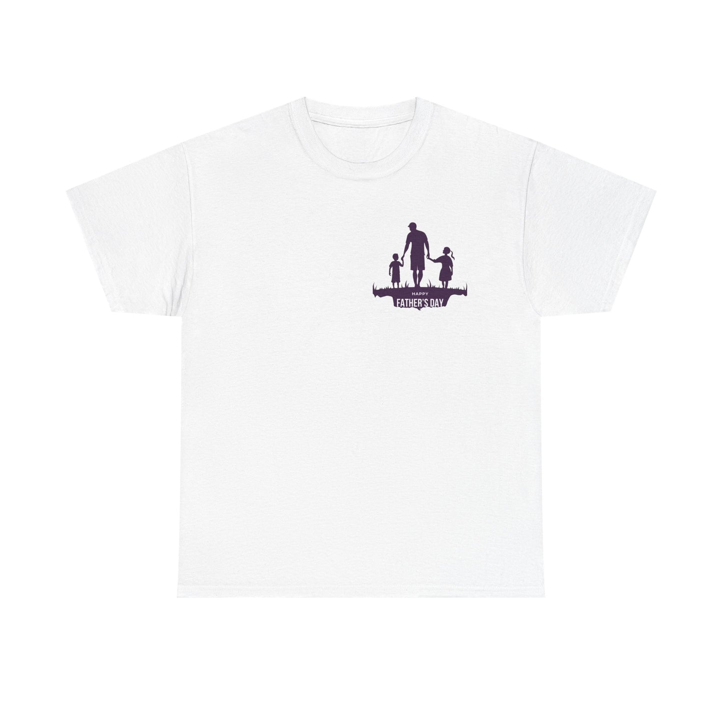 Father's Day Tee — Silhouette Dad with Kids "Happy Father's Day"