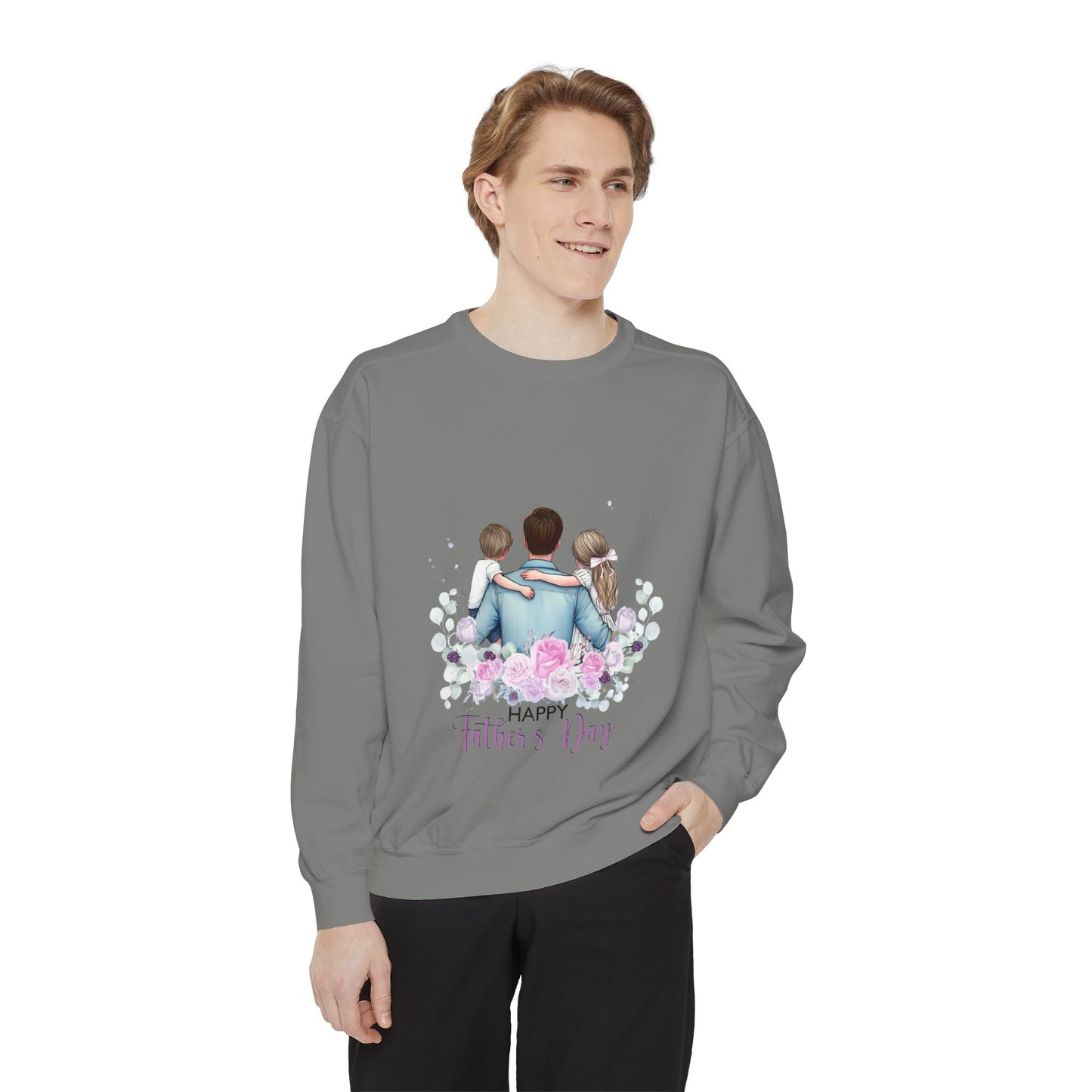 Father and Kids Floral Crewneck Sweatshirt — "Happy Father’s Day" Gift