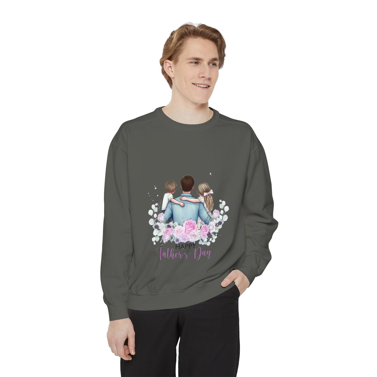 Father and Kids Floral Crewneck Sweatshirt — "Happy Father’s Day" Gift