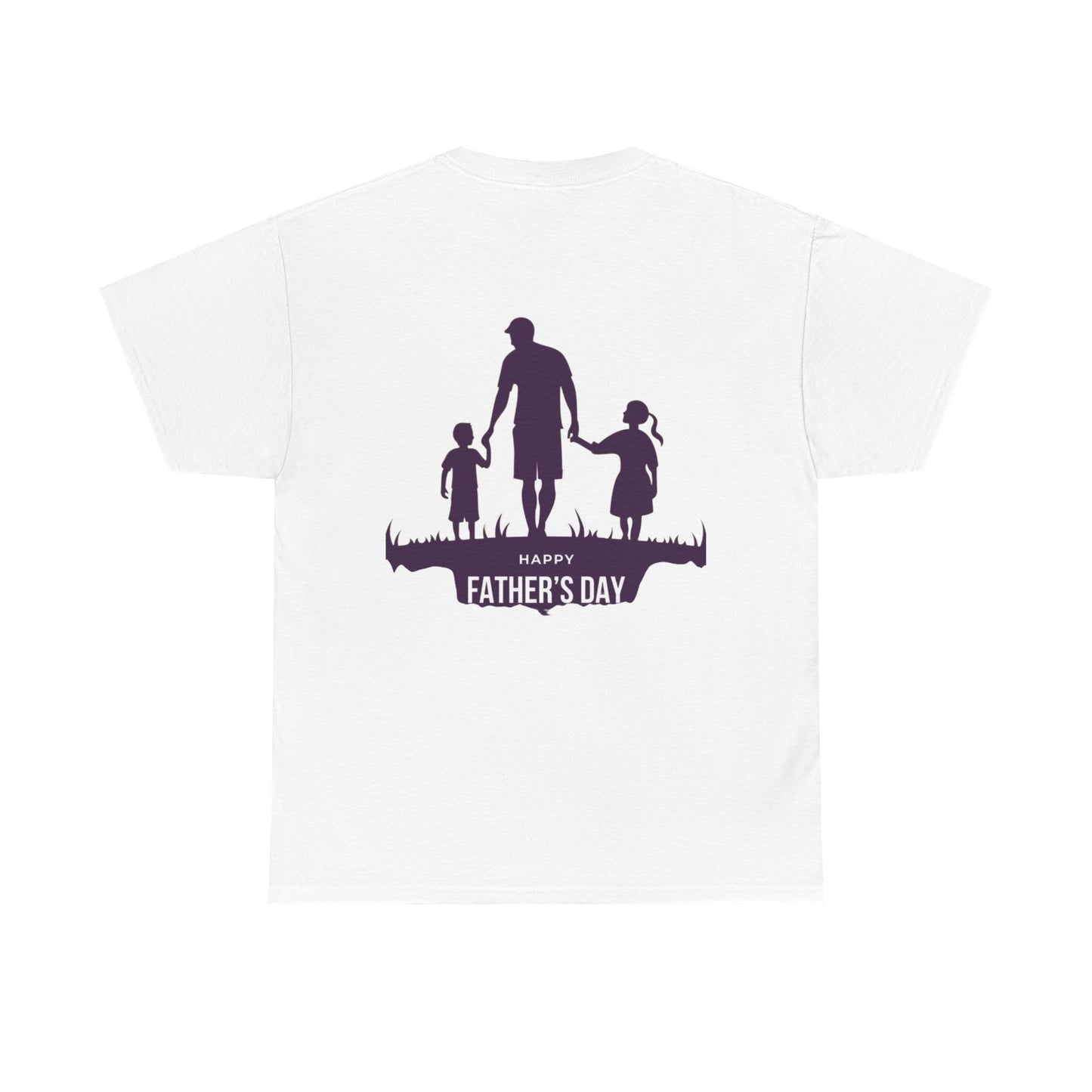 Father's Day Tee — Silhouette Dad with Kids "Happy Father's Day"