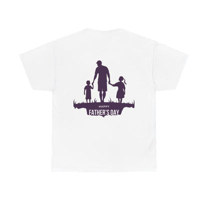 Father's Day Tee — Silhouette Dad with Kids "Happy Father's Day"
