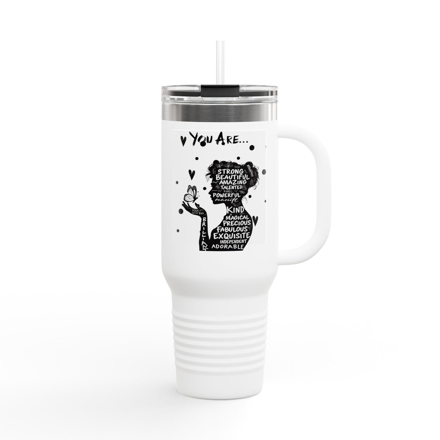 40oz Insulated Travel Mug — "You Are" Inspirational Silhouette Design