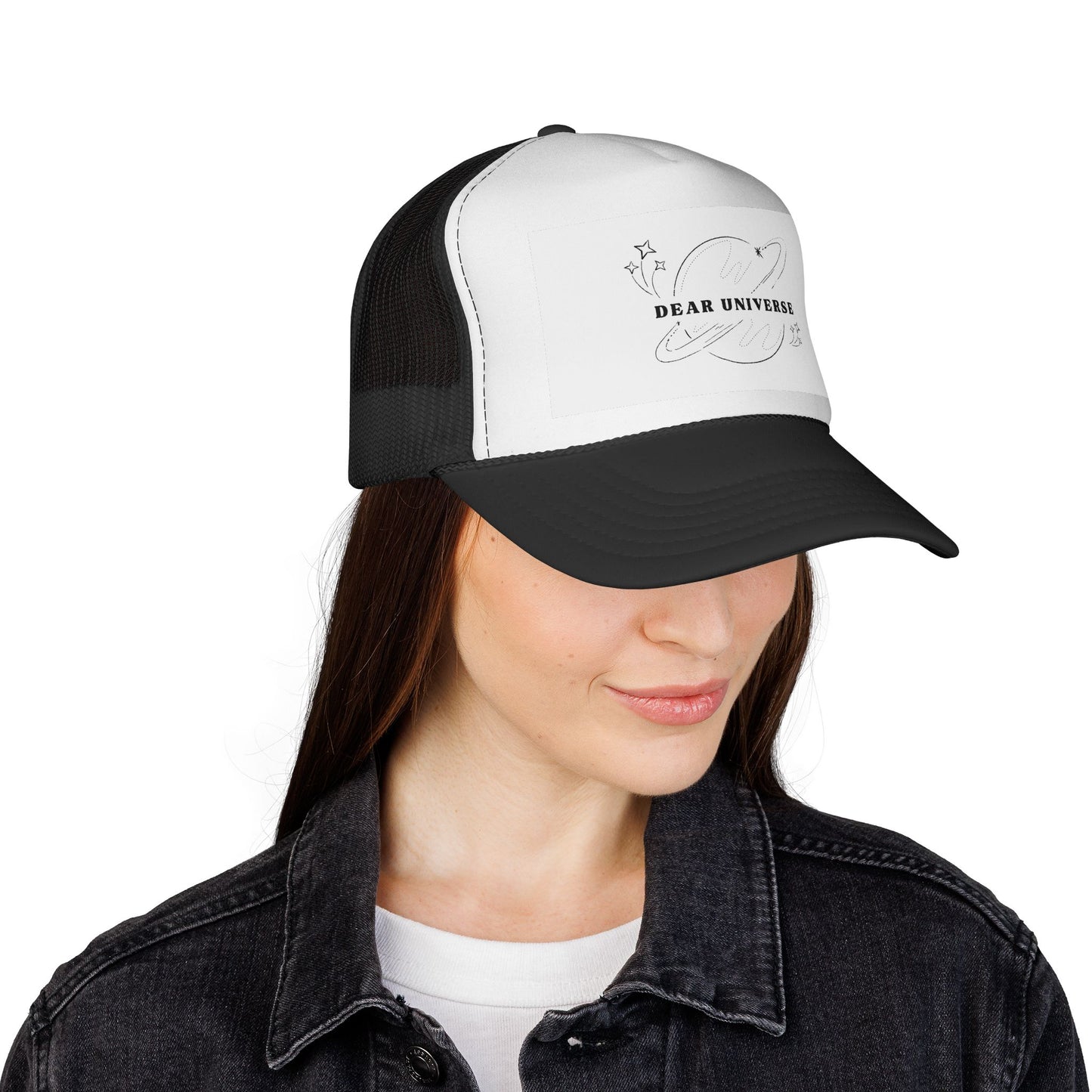 Dear Universe Trucker Hat — Cosmic Script Mesh Cap