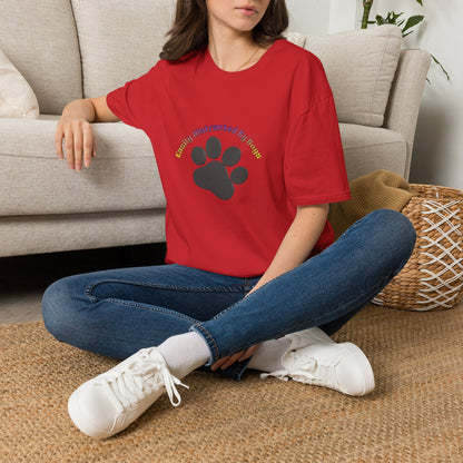 Dog Lover T‑Shirt — “Easily Distracted By Dogs” Paw Print Tee