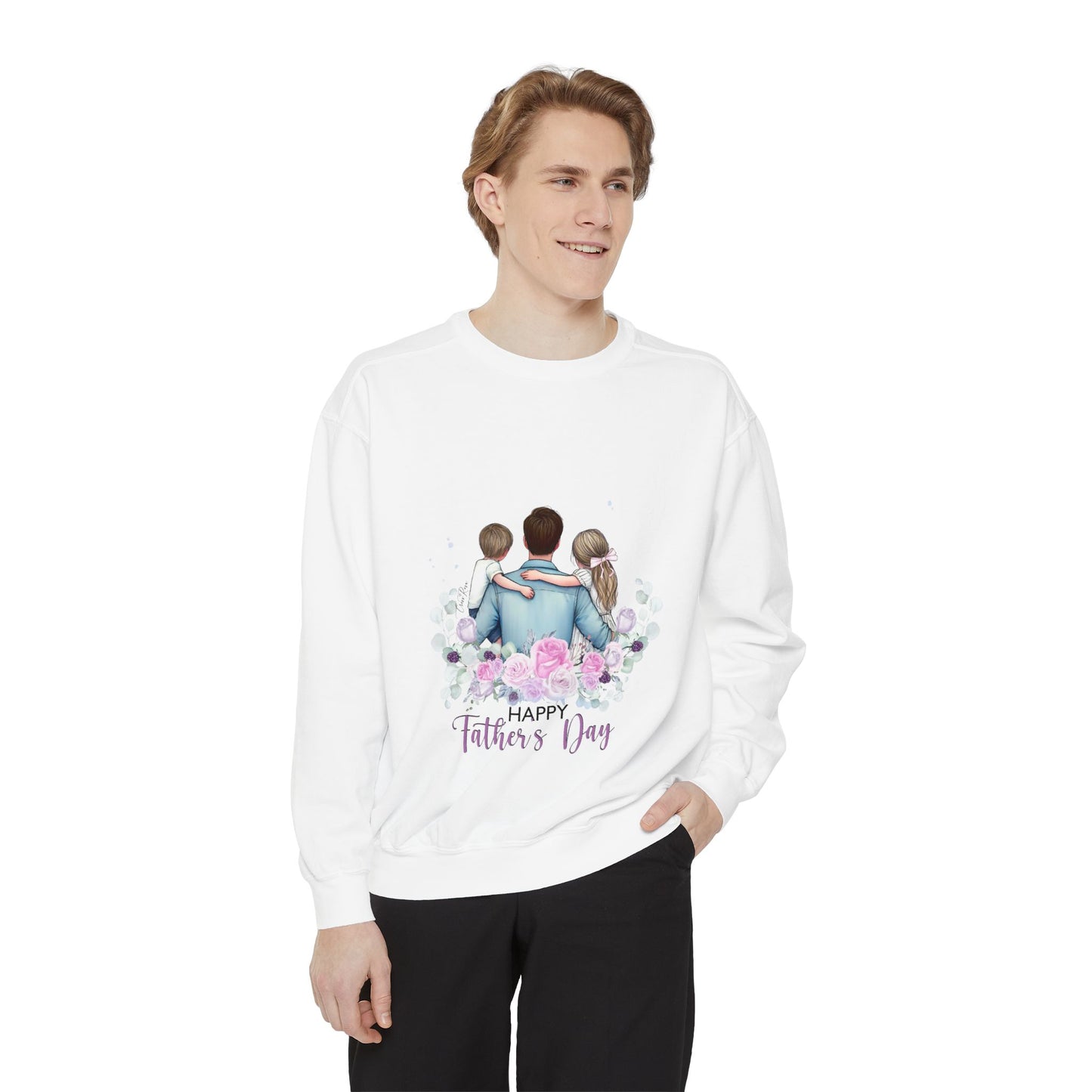 Father and Kids Floral Crewneck Sweatshirt — "Happy Father’s Day" Gift