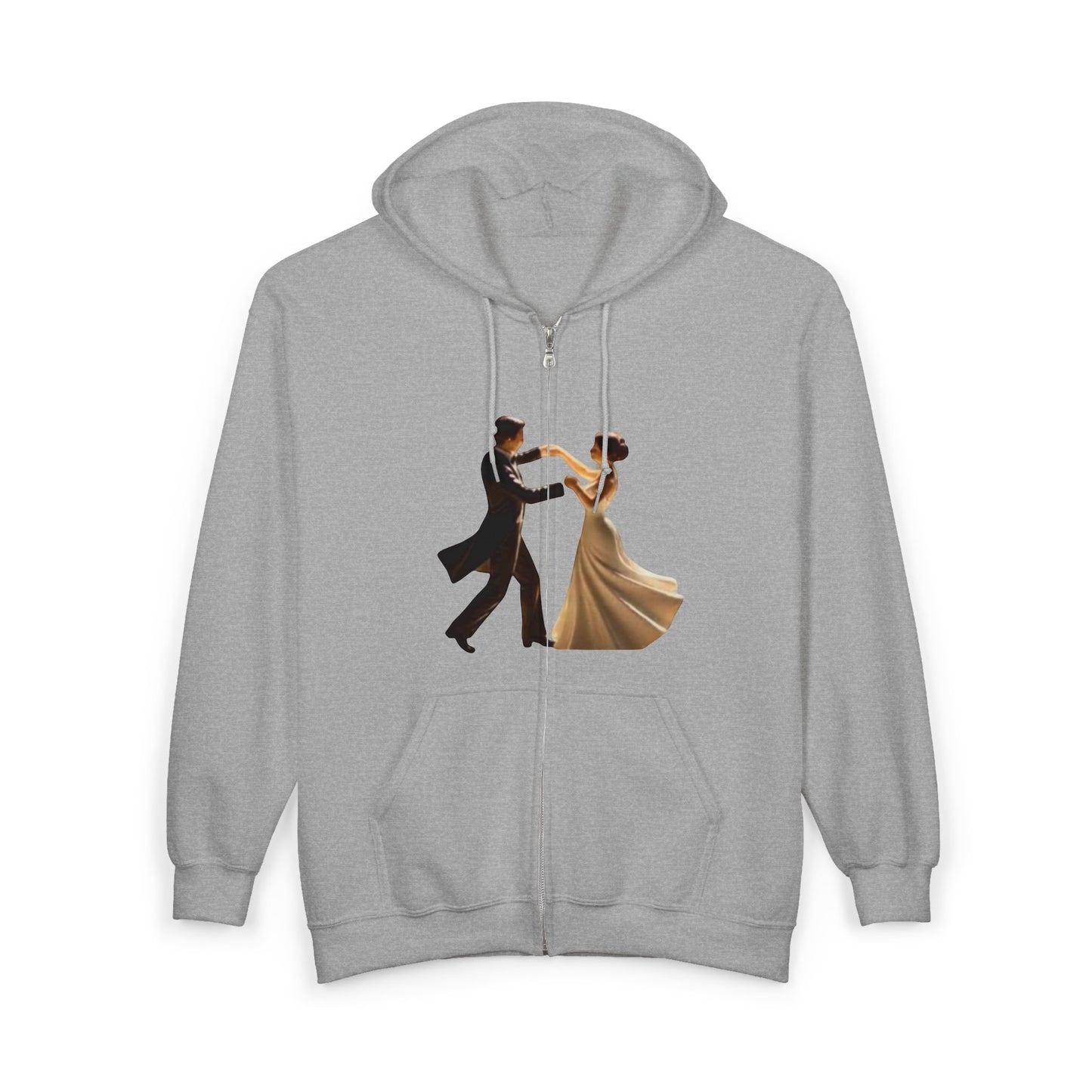 Dancing Couple Zip Hoodie – Romantic Ballroom Dance Graphic Full-Zip Sweatshirt