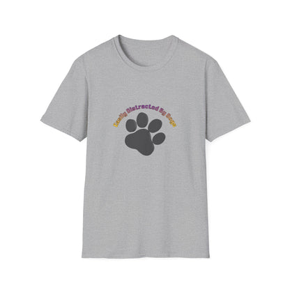 Dog Lover T‑Shirt — “Easily Distracted By Dogs” Paw Print Tee