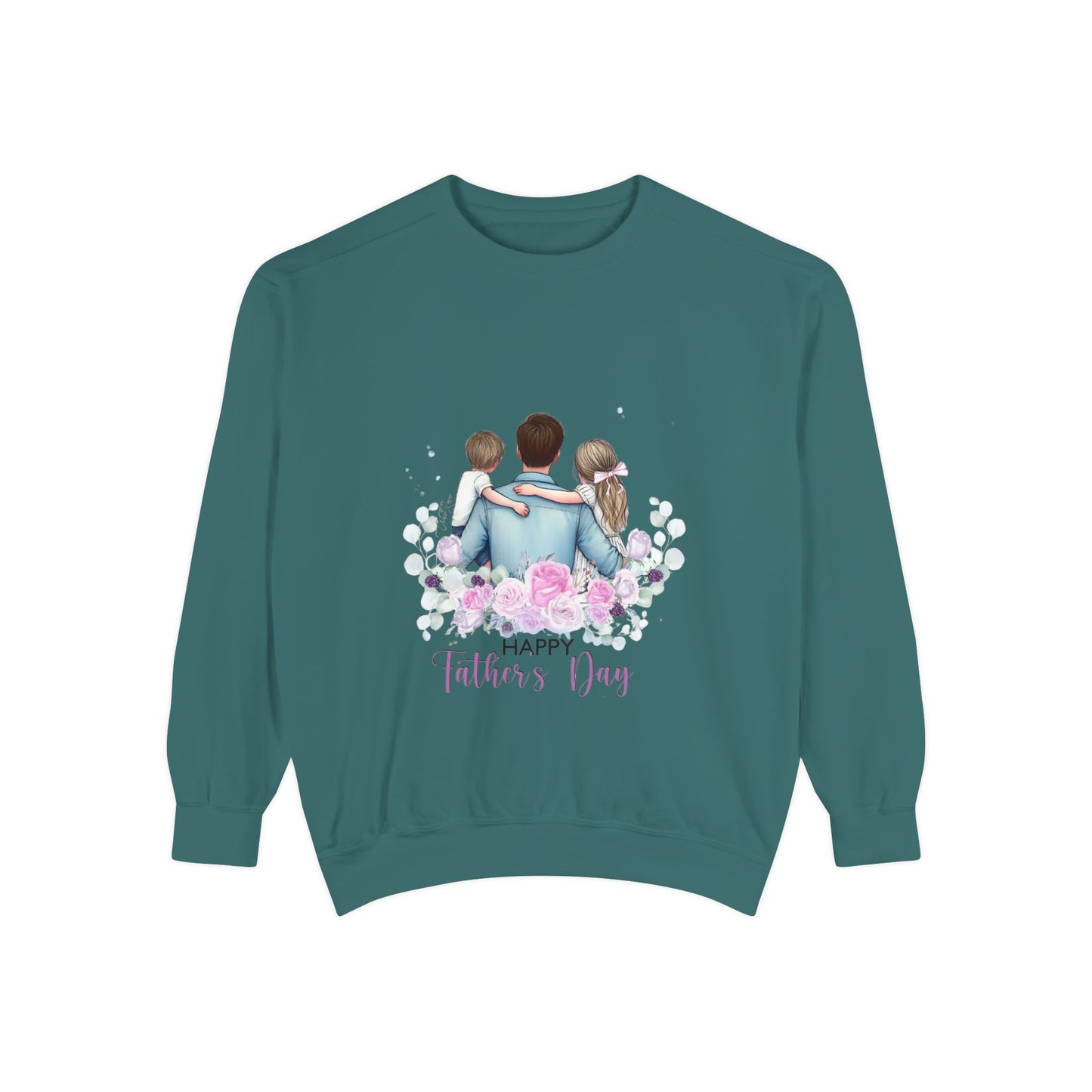 Father and Kids Floral Crewneck Sweatshirt — "Happy Father’s Day" Gift