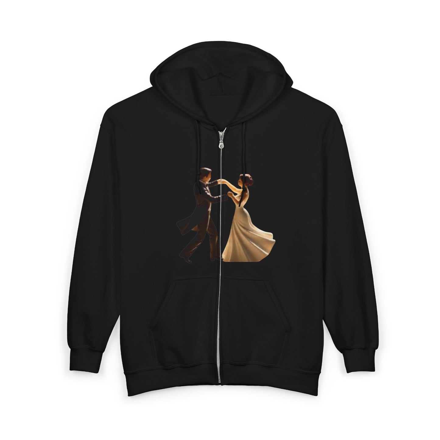 Dancing Couple Zip Hoodie – Romantic Ballroom Dance Graphic Full-Zip Sweatshirt