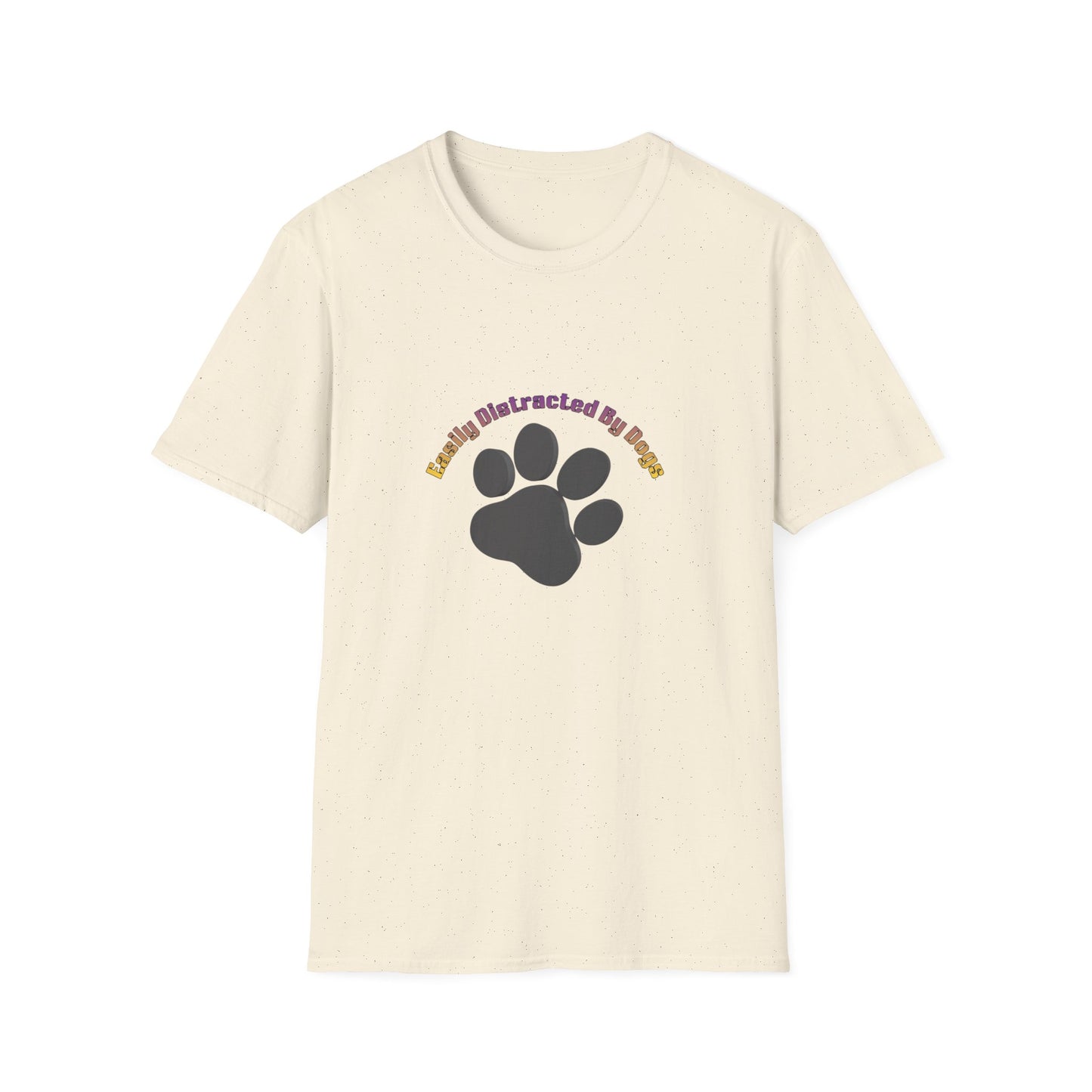 Dog Lover T‑Shirt — “Easily Distracted By Dogs” Paw Print Tee