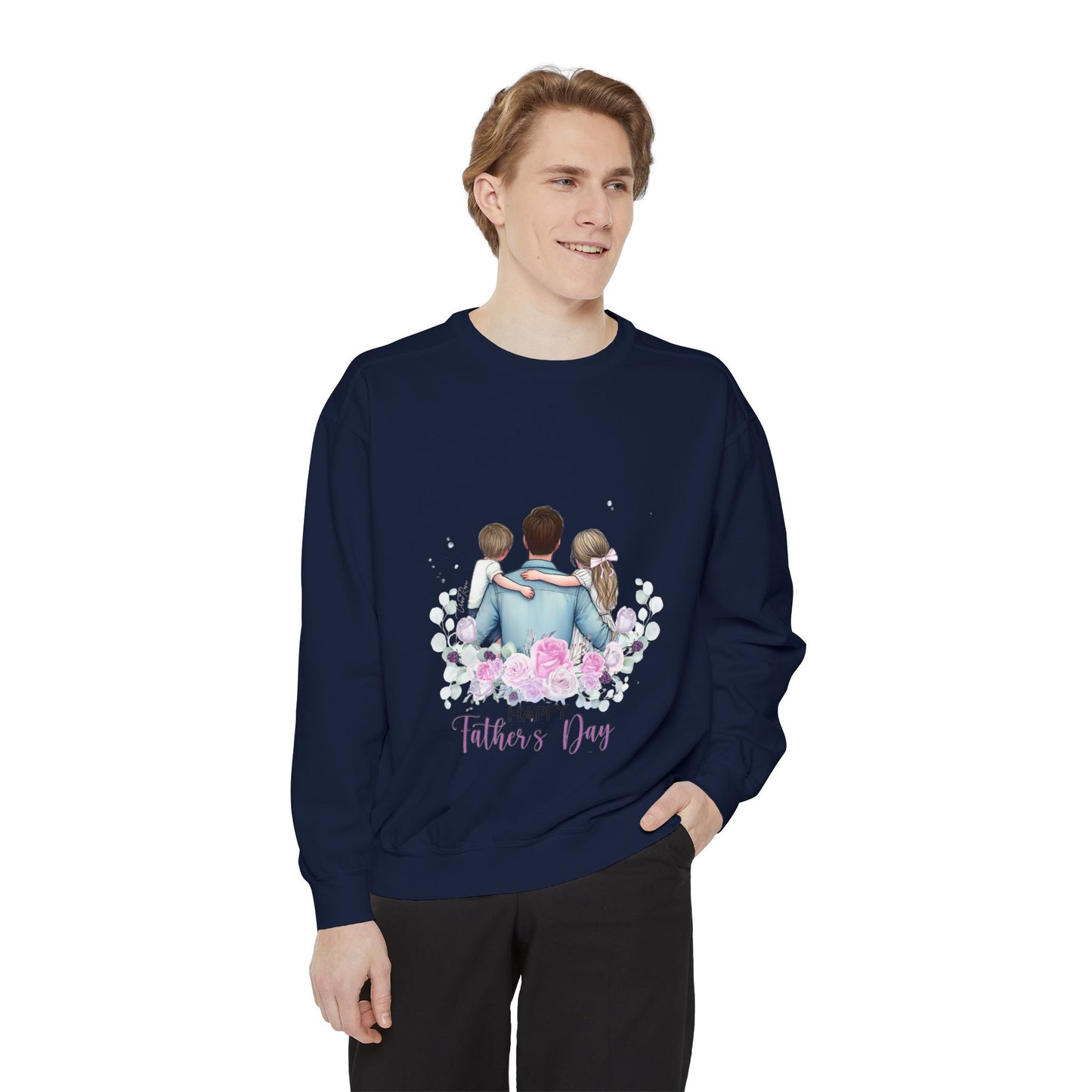 Father and Kids Floral Crewneck Sweatshirt — "Happy Father’s Day" Gift