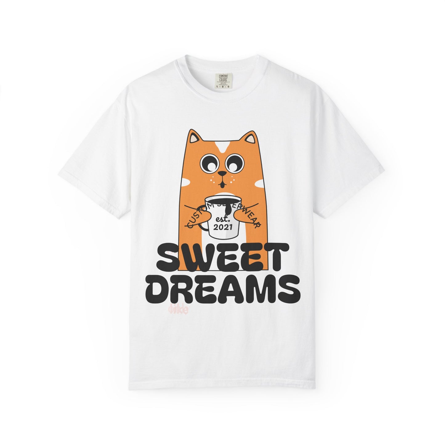 Sweet Dreams Cat T-Shirt — Cute Orange Kitty Graphic Tee (Est. 2021)