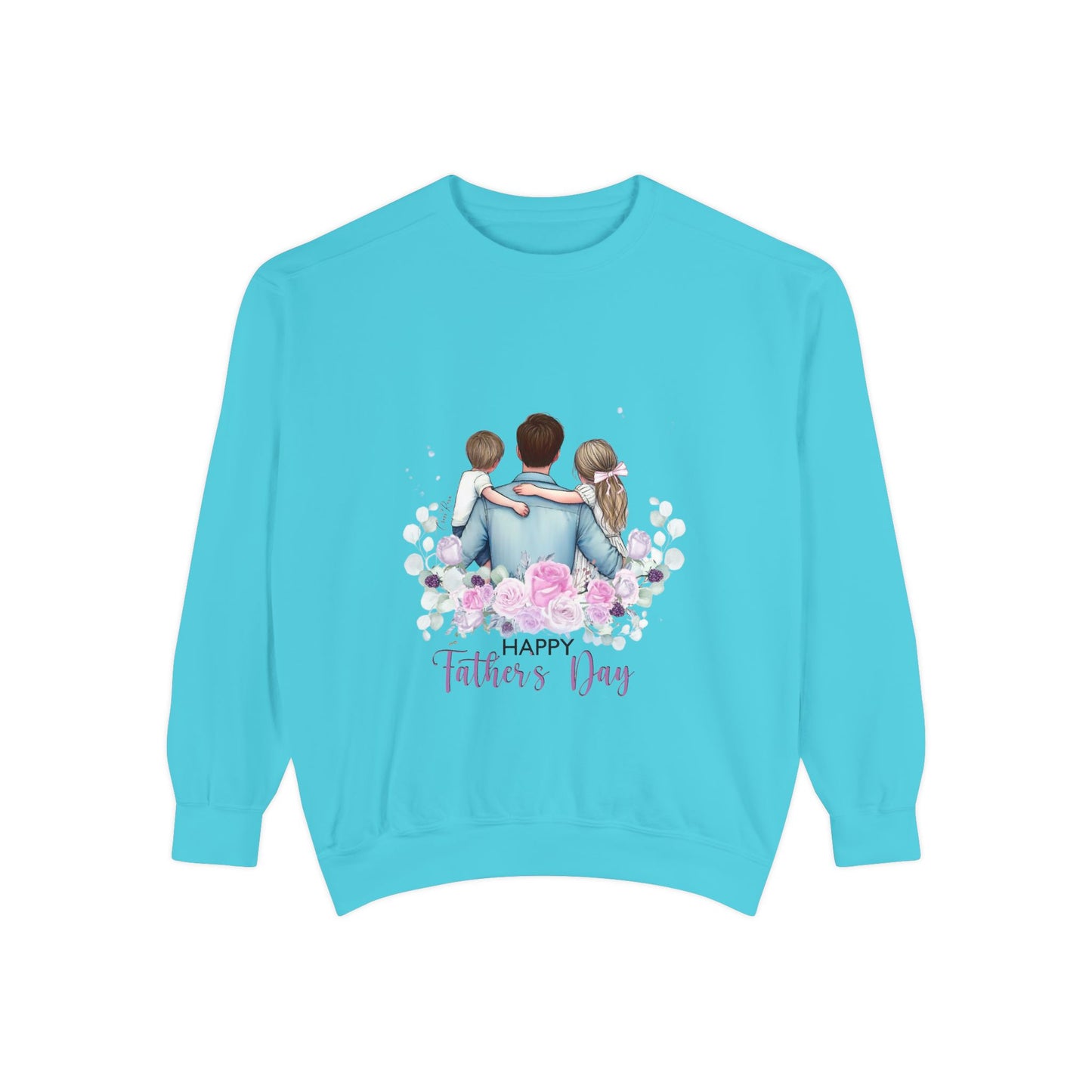 Father and Kids Floral Crewneck Sweatshirt — "Happy Father’s Day" Gift