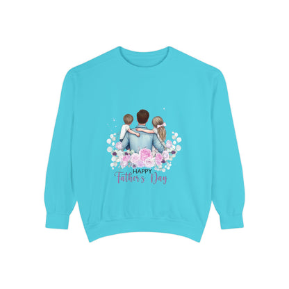 Father and Kids Floral Crewneck Sweatshirt — "Happy Father’s Day" Gift