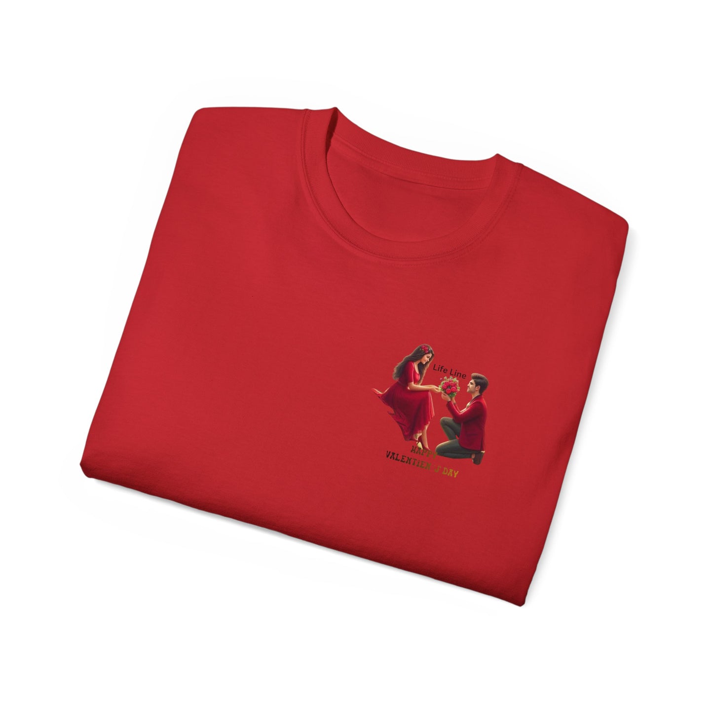 Wedding Couple Graphic Tee — Romantic Proposal & Bride-Groom Silhouette Shirt