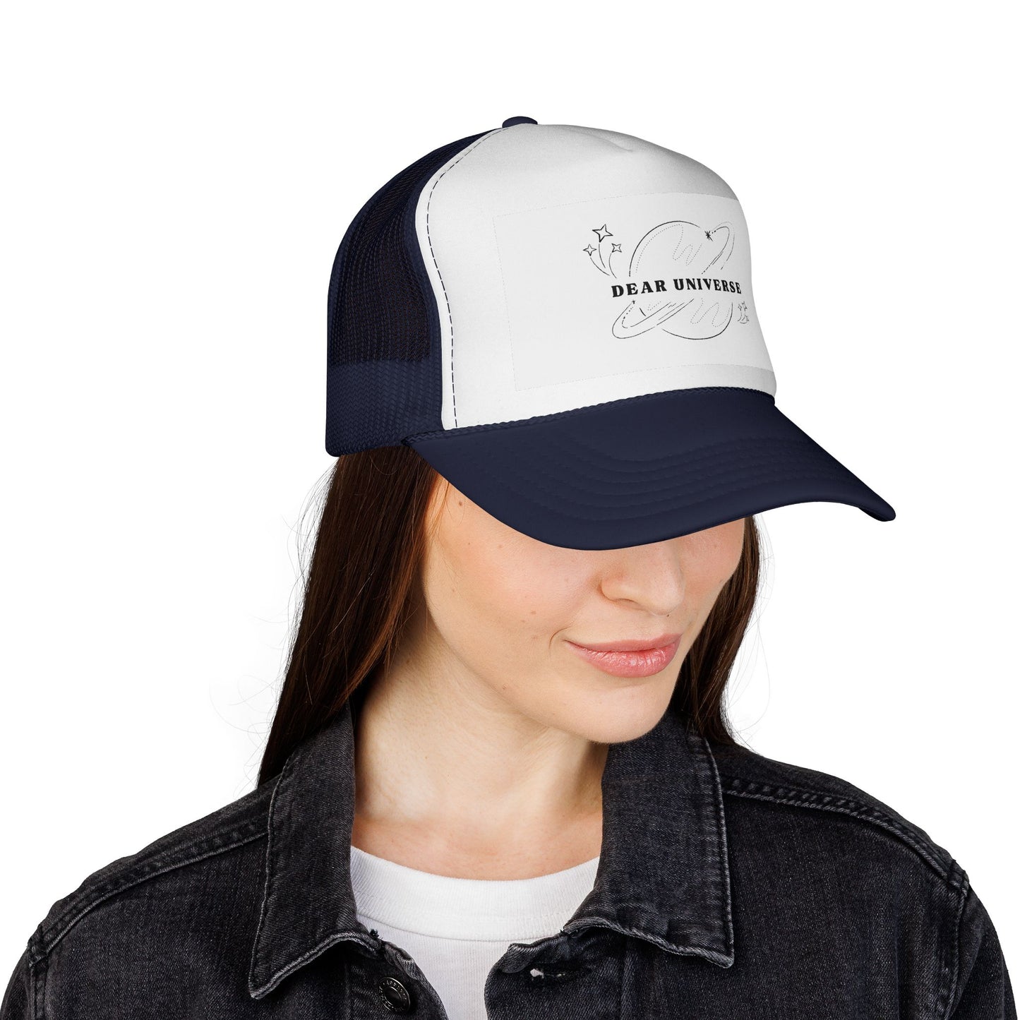 Dear Universe Trucker Hat — Cosmic Script Mesh Cap
