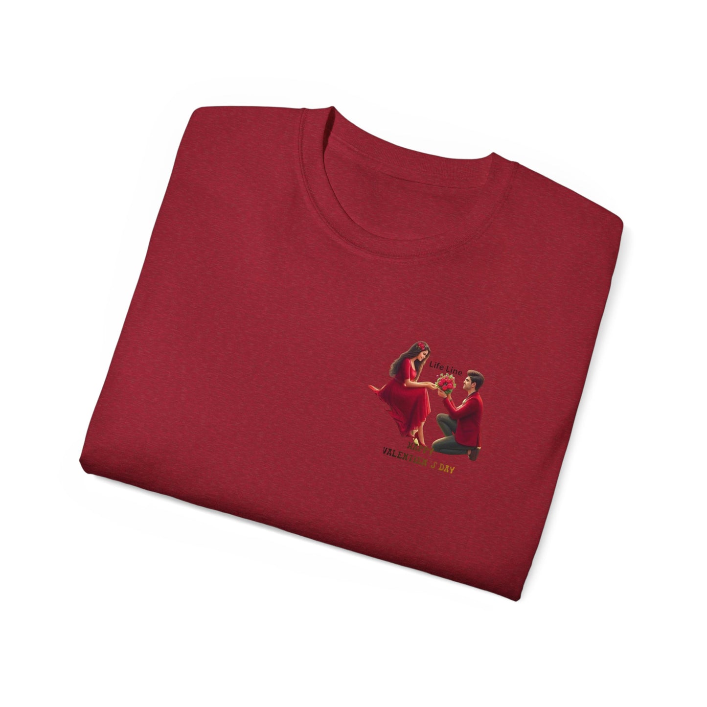 Wedding Couple Graphic Tee — Romantic Proposal & Bride-Groom Silhouette Shirt