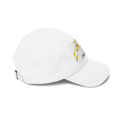 Endless Yellow Wave Dad Cap — Minimal White Baseball Hat