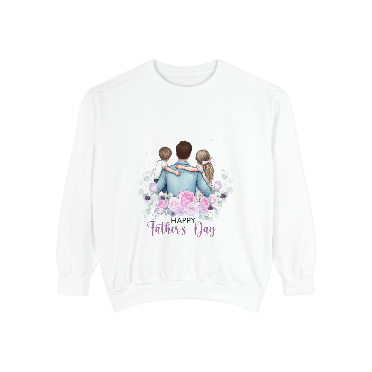 Father and Kids Floral Crewneck Sweatshirt — "Happy Father’s Day" Gift