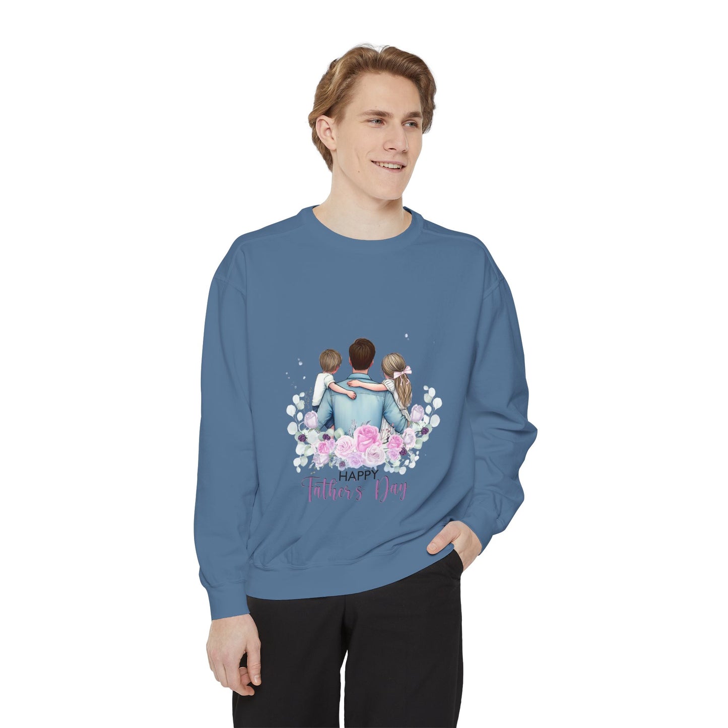 Father and Kids Floral Crewneck Sweatshirt — "Happy Father’s Day" Gift