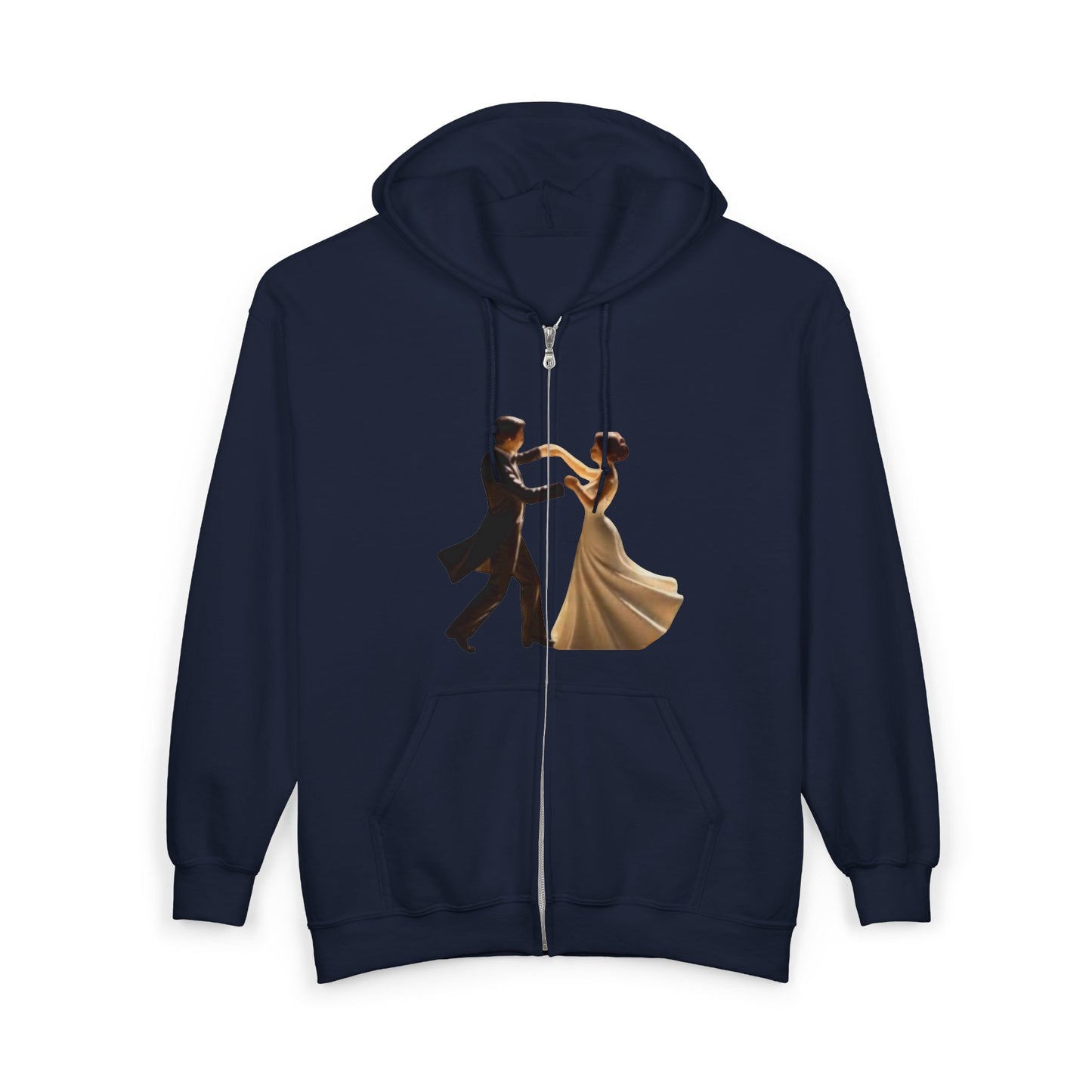 Dancing Couple Zip Hoodie – Romantic Ballroom Dance Graphic Full-Zip Sweatshirt
