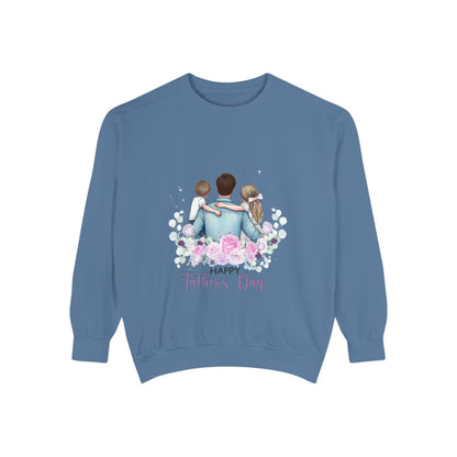 Father and Kids Floral Crewneck Sweatshirt — "Happy Father’s Day" Gift