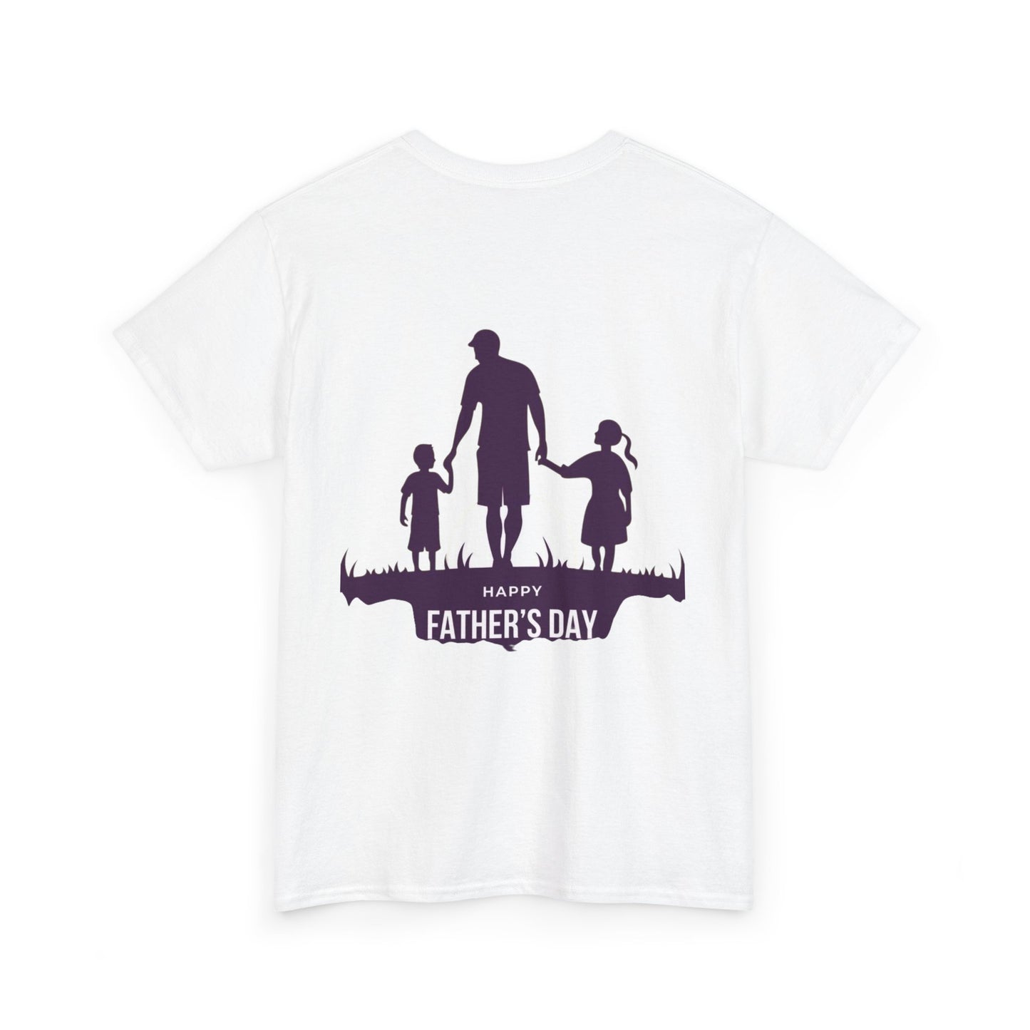 Father's Day Tee — Silhouette Dad with Kids "Happy Father's Day"