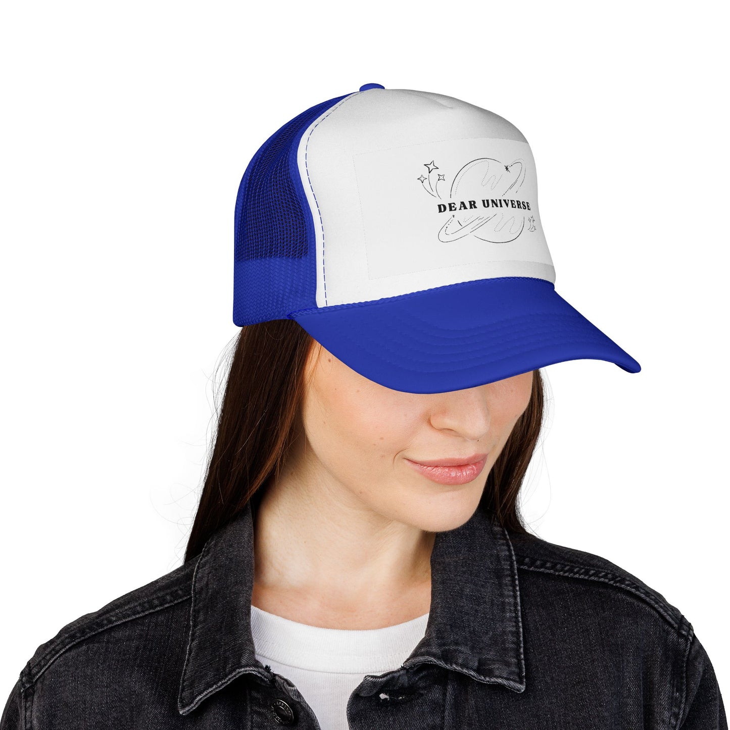 Dear Universe Trucker Hat — Cosmic Script Mesh Cap
