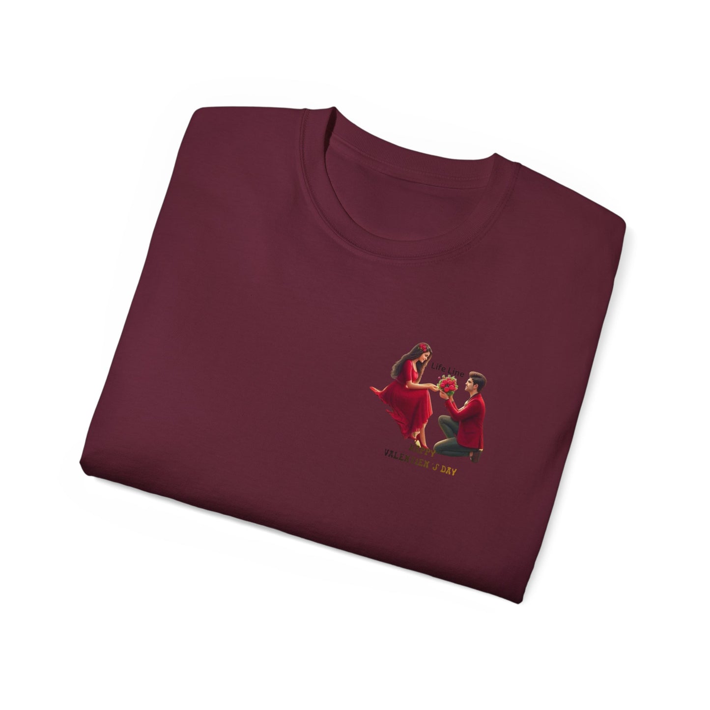 Wedding Couple Graphic Tee — Romantic Proposal & Bride-Groom Silhouette Shirt