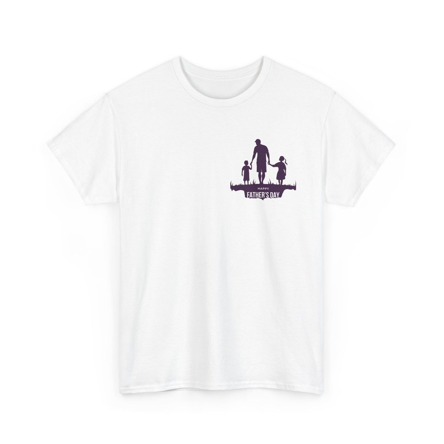 Father's Day Tee — Silhouette Dad with Kids "Happy Father's Day"